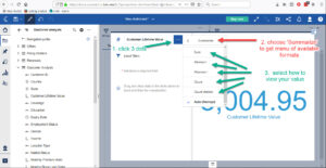 Cognos dashboard format options