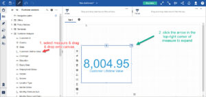 Cognos select dashboard measure